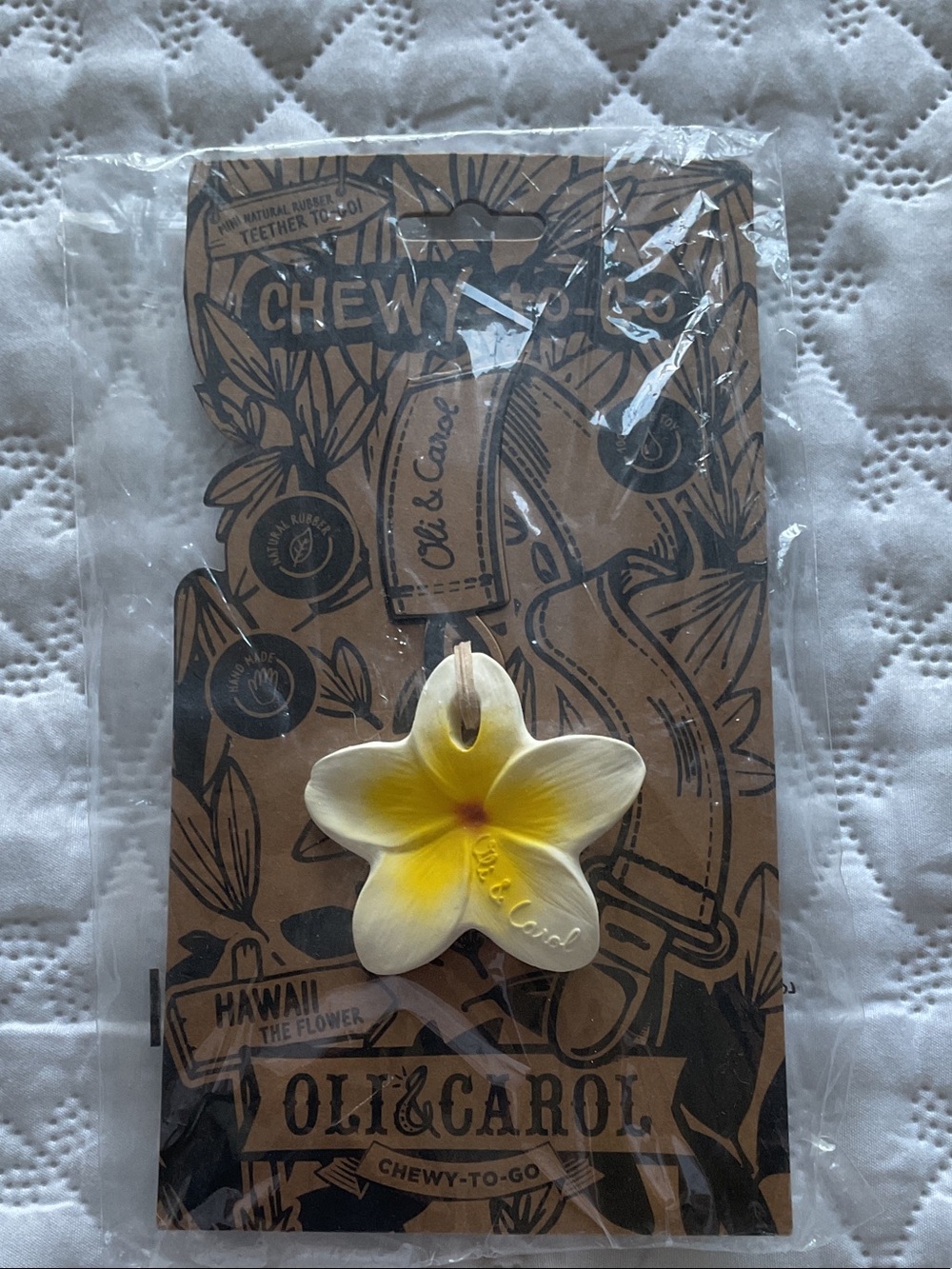 Yellow Plumeria Baby Teether